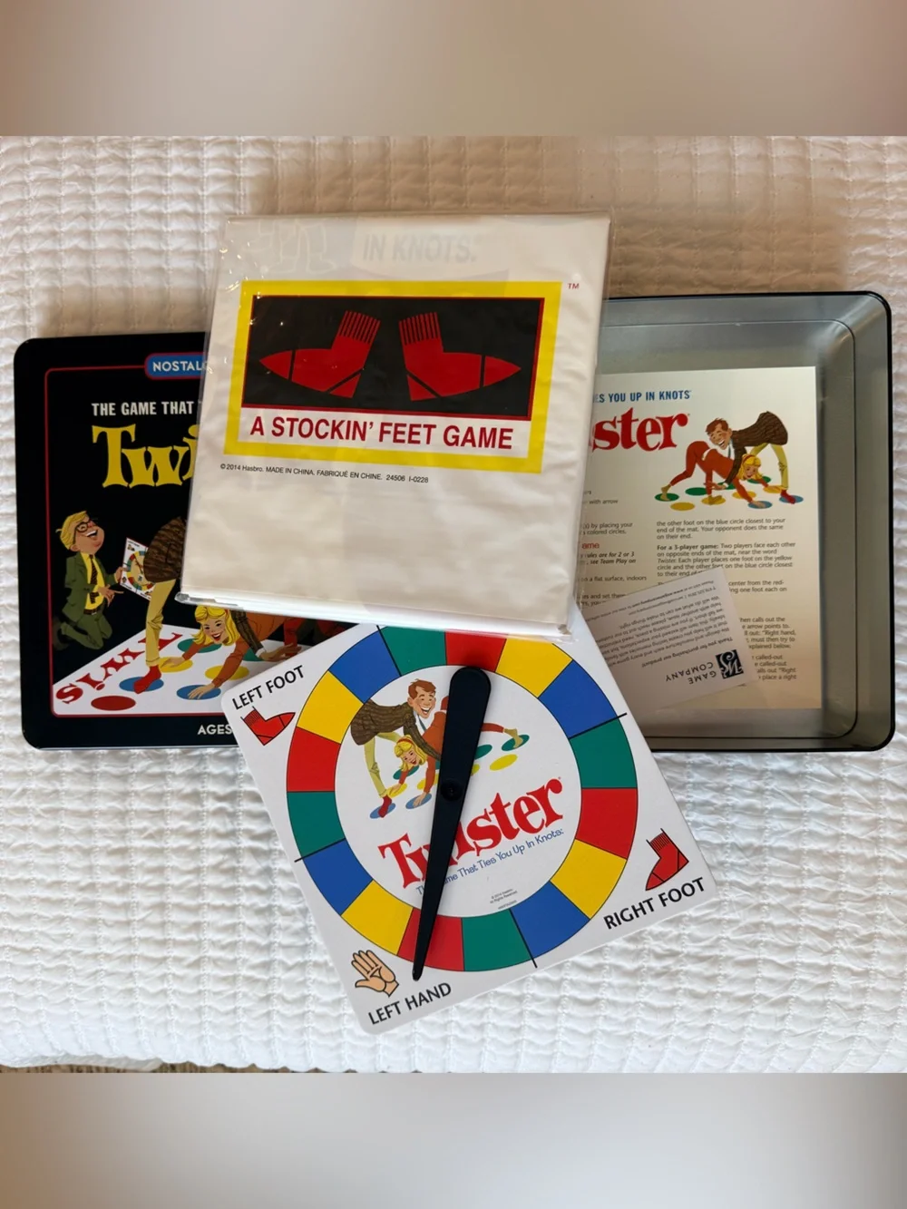 Twister Nostalgia Edition Board Game Vintage Style Tin- NEW/Dent in metal case